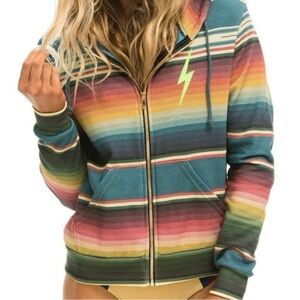 ‼️RARE‼️🎸AVIATOR NATION🎸🔥NWT🔥 SERAPE BOLT ZIP HOODIE in Blue- 14 (kids sizing)